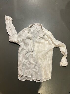 Uniqlo White Linen Relaxed Button Shirt